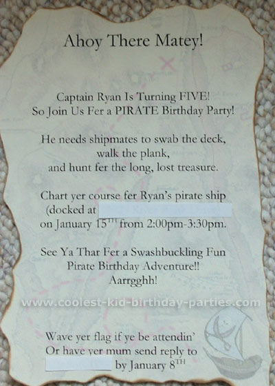 Janine's Pirate Birthday Party Tale